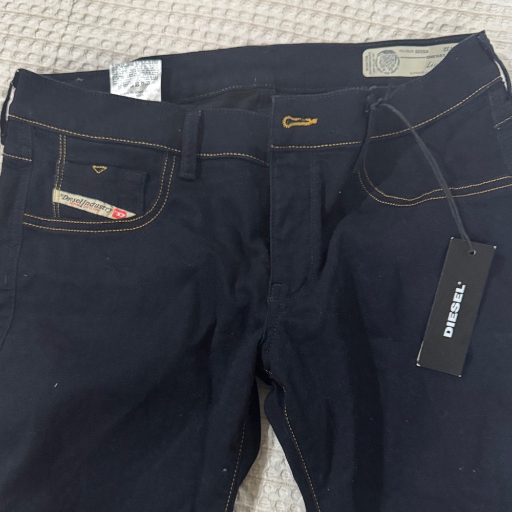 Diesel Women's Dark Jeans with Gold Accents